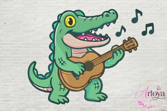 Alligator Guitar Embroidery Design Review