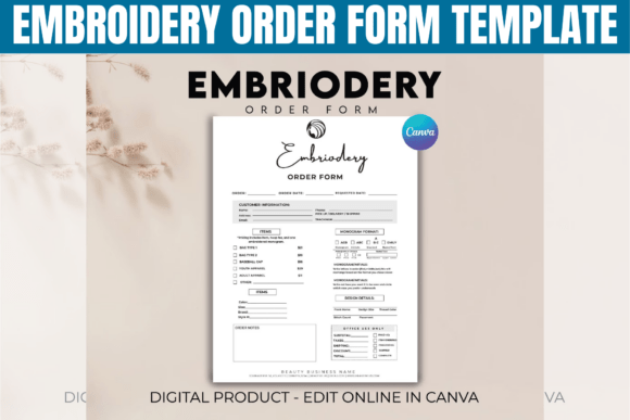 Embroidery Order Form Template Review