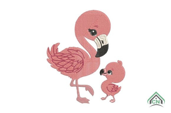 Flamingo Mom and Baby Embroidery Review