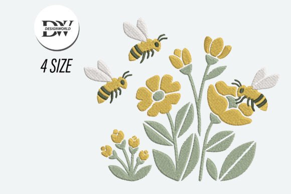 Honey Bee Wildflower Embroidery Design Review