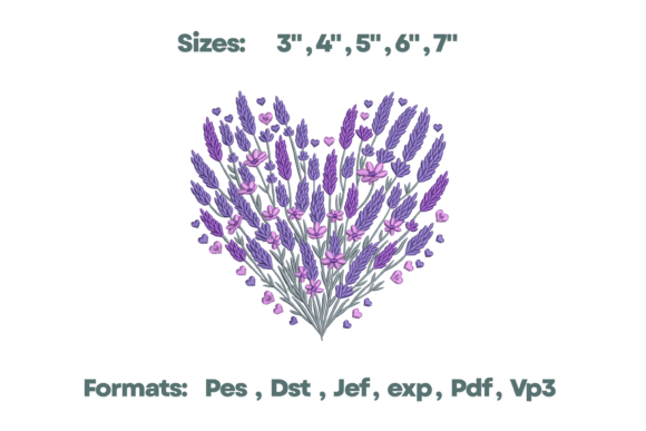 Lavender Floral Heart Embroidery Design Review