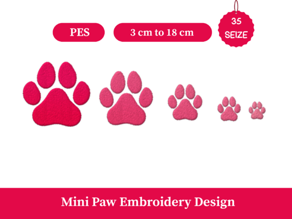 Mini Paw Print Embroidery Design Review