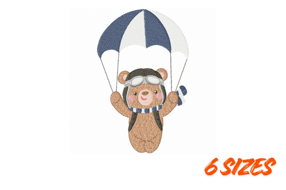 Parachute Bear Embroidery Design Art Review