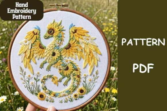 Sunflower Dragon Embroidery Pattern, Beg Review