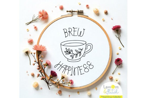Tea Cup Brew Happiness - Hand Embroidery Review