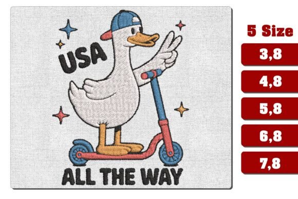 USA All the Way Duck Scooter Embroidery Review